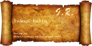 Iványi Rella névjegykártya